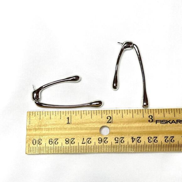 NEW Front Back Earrings Drippy Double Drop Silver Alexis Bittar STYLE N06 - Picture 5 of 5